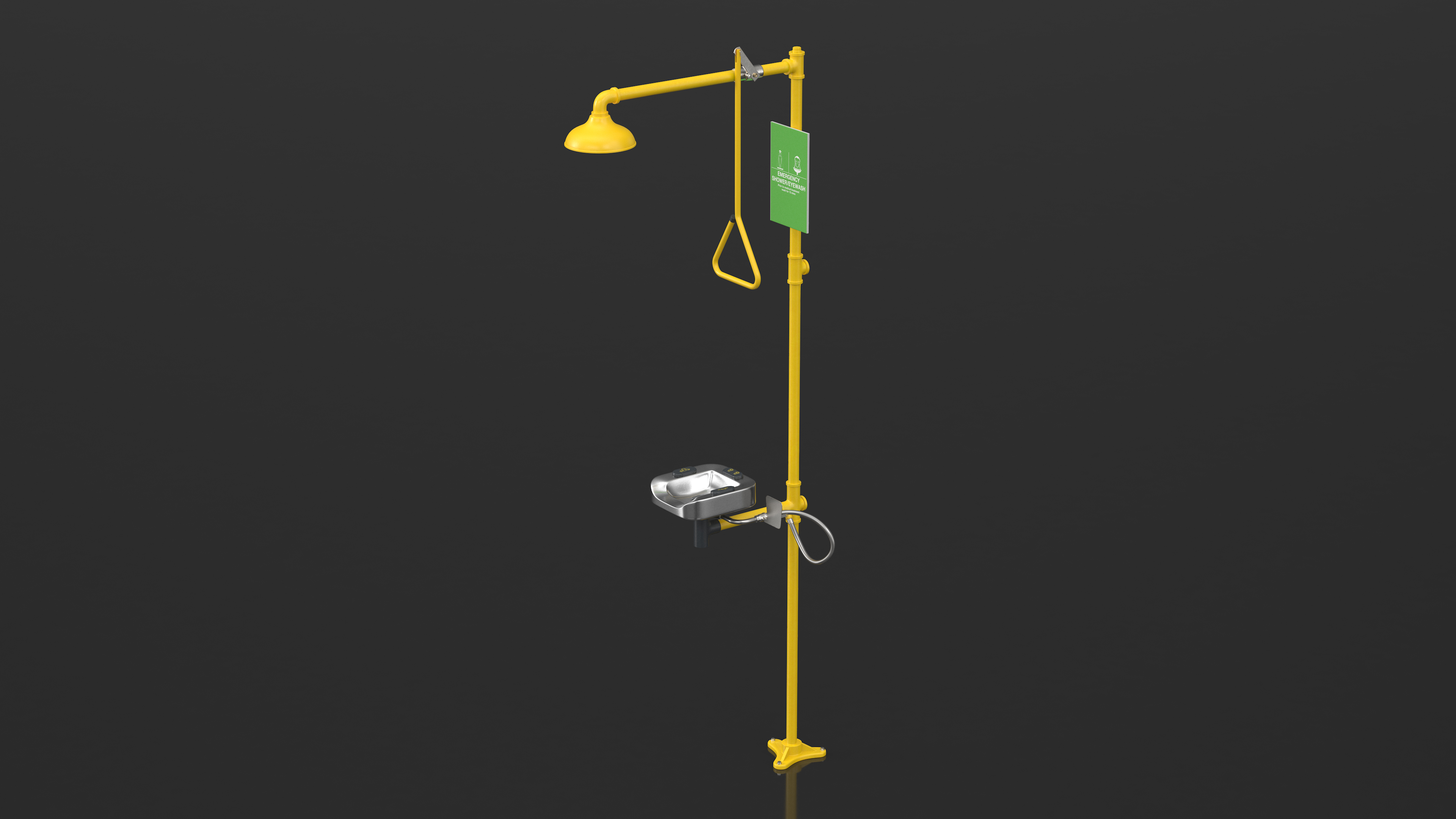 3D Emergency Shower and Eye Wash Yellow