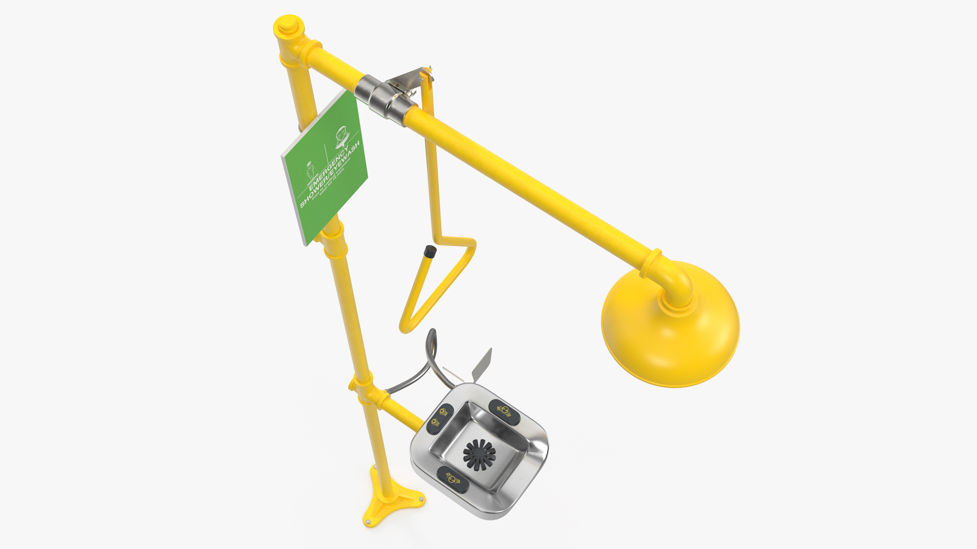 3D Emergency Shower and Eye Wash Yellow