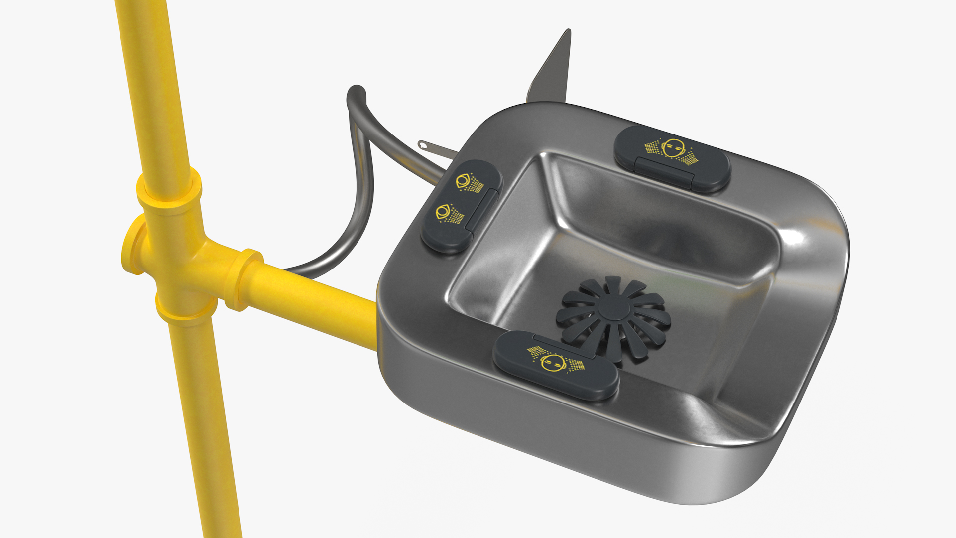 3D Emergency Shower and Eye Wash Yellow