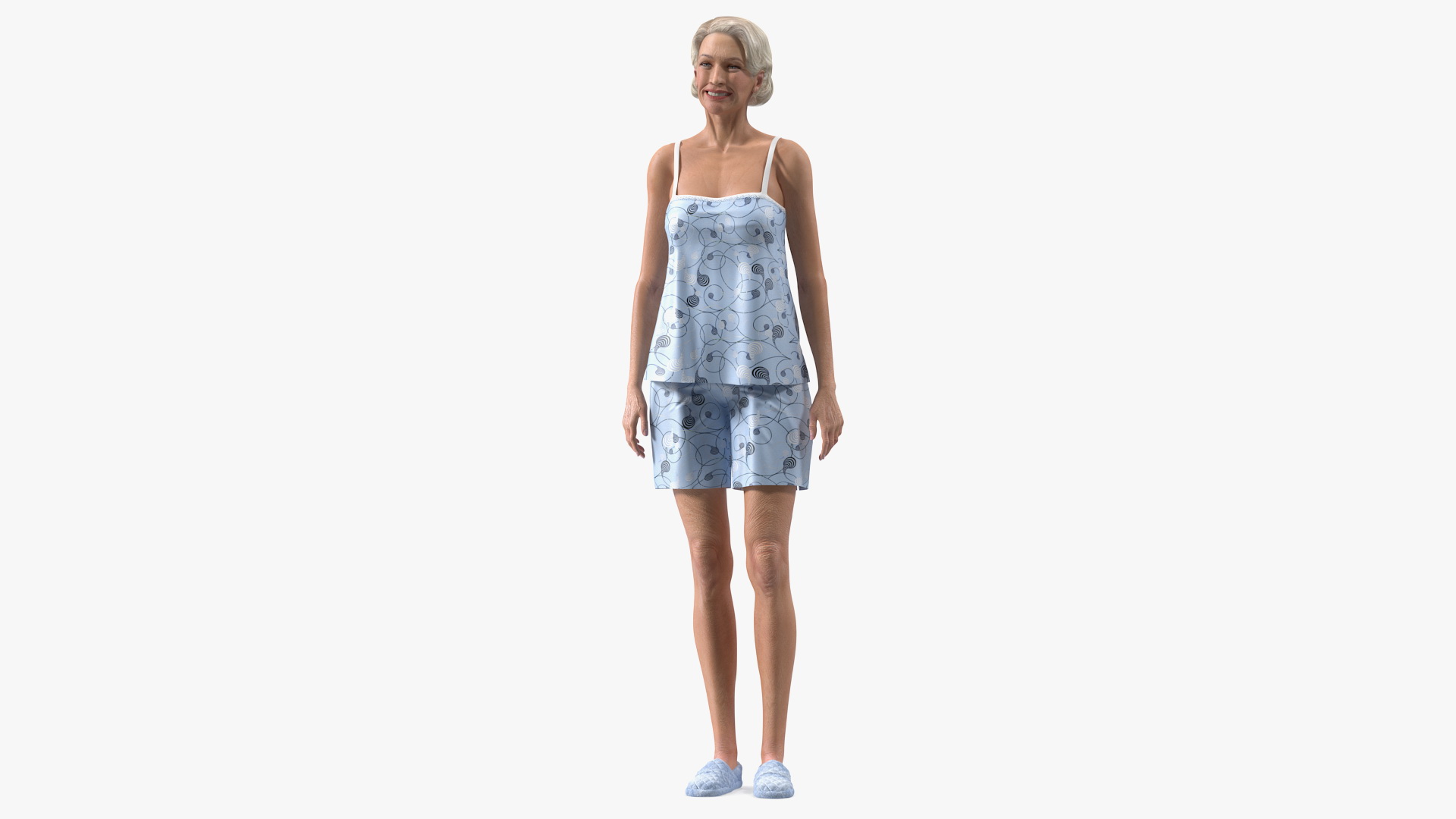 3D Elderly Woman in Sleepwear