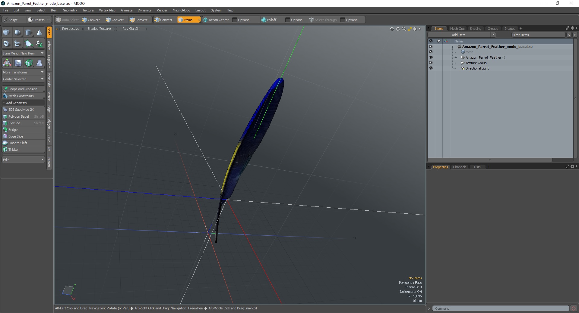 3D Amazon Parrot Feather