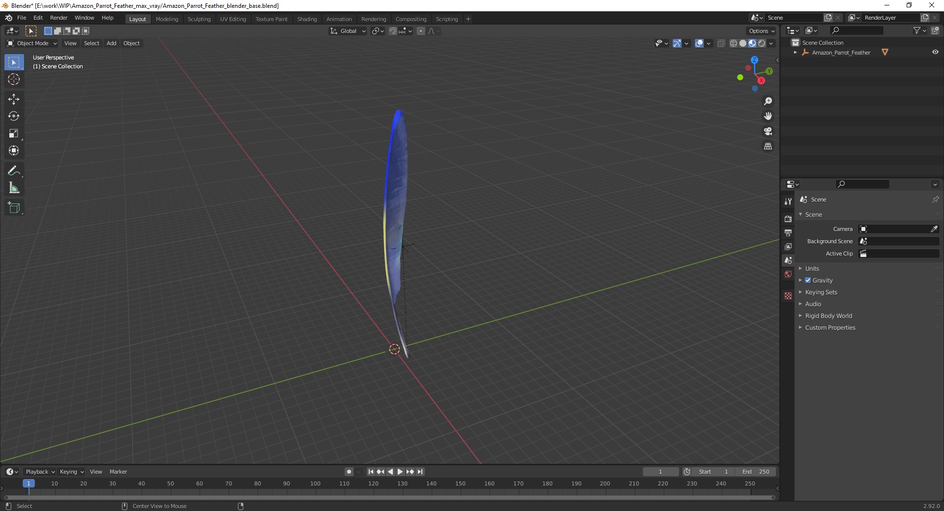 3D Amazon Parrot Feather