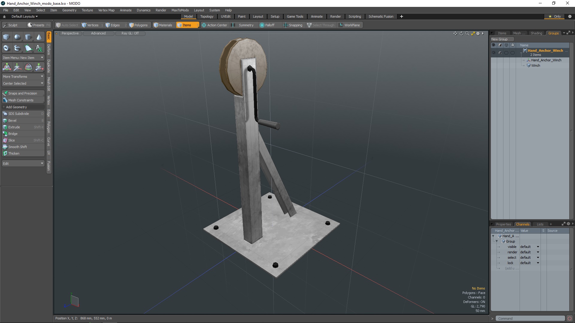 Hand Anchor Winch 3D