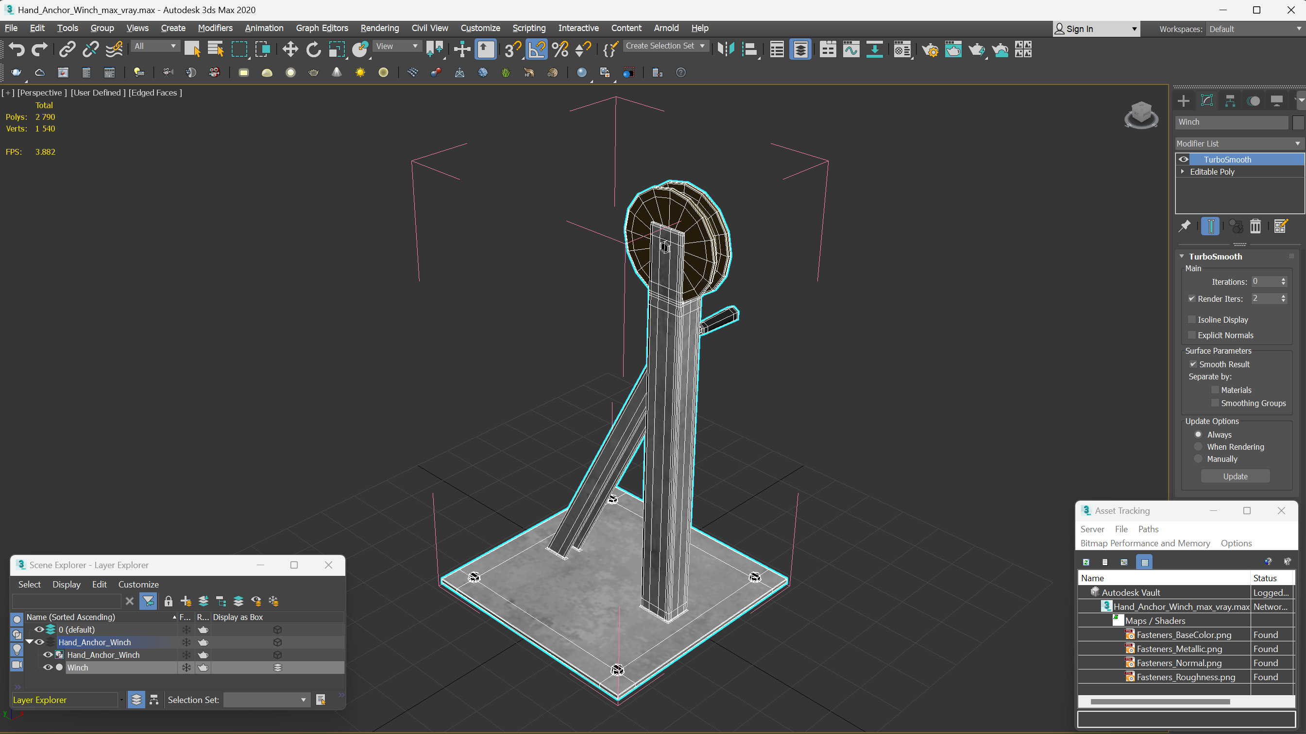 Hand Anchor Winch 3D