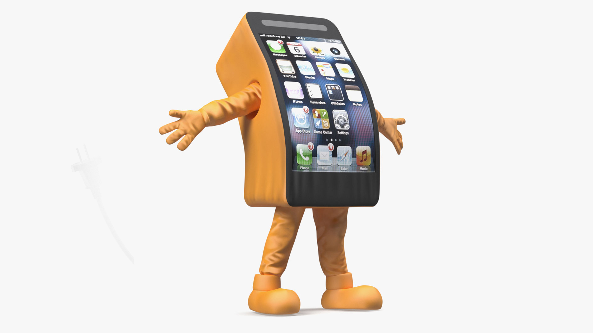 Advertising Costume IPhone Orange Rigged for Maya 3D model