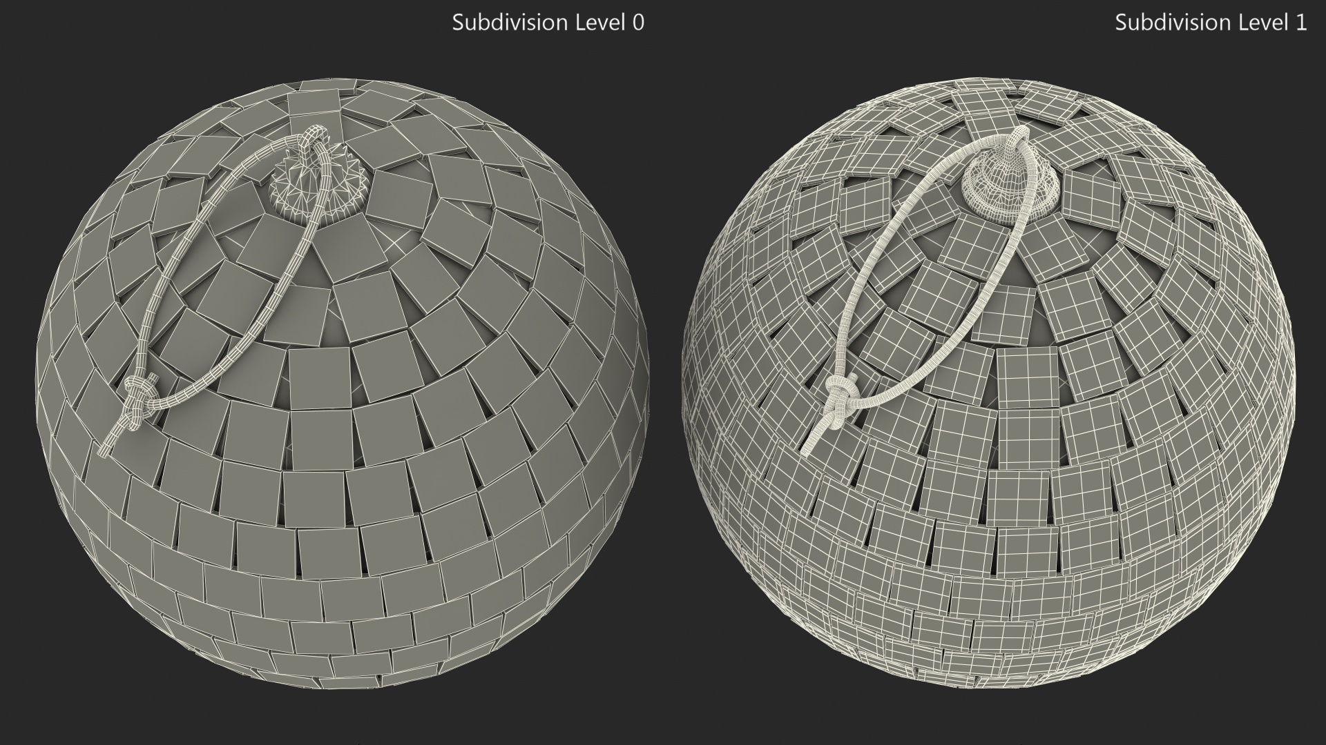 3D Discoball for Christmas Tree Gold model