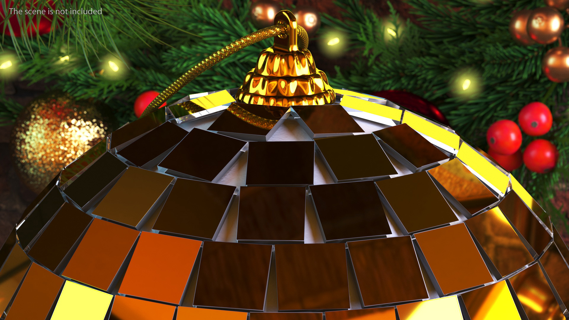 3D Discoball for Christmas Tree Gold model