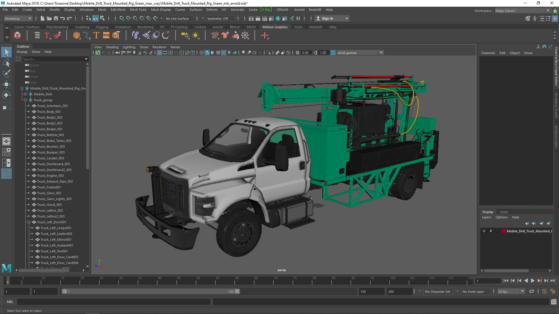 3D Mobile Drill Truck Mounted Rig Green
