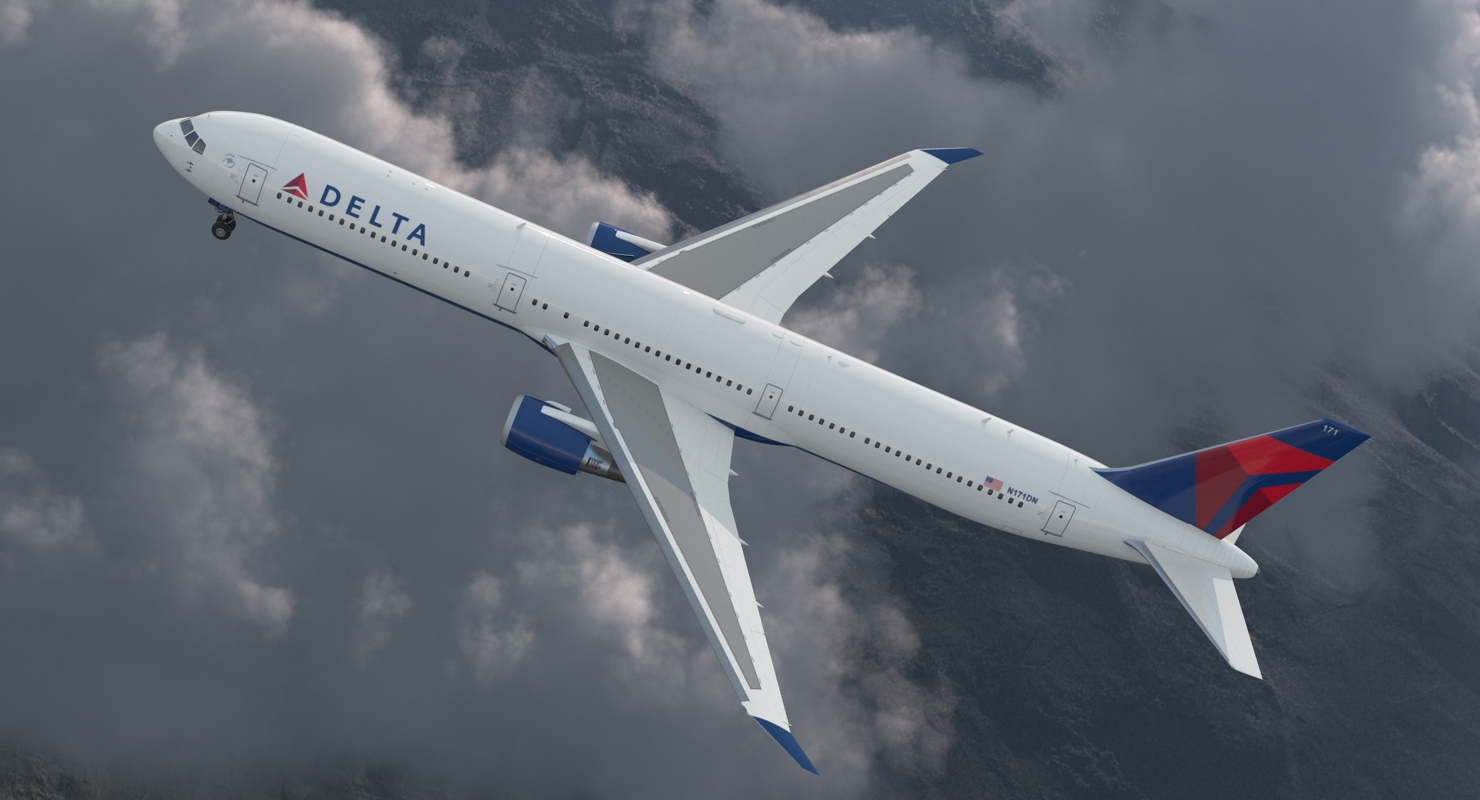Boeing 767 400 with Interior Delta Air Lines 3D model