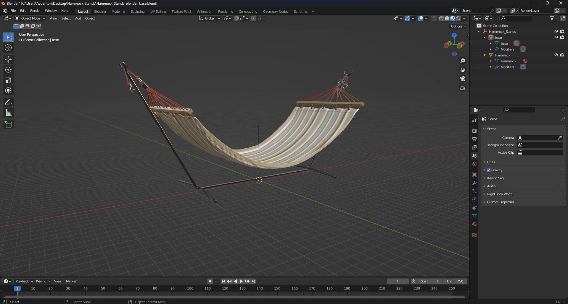 Hammock Stands 3D model