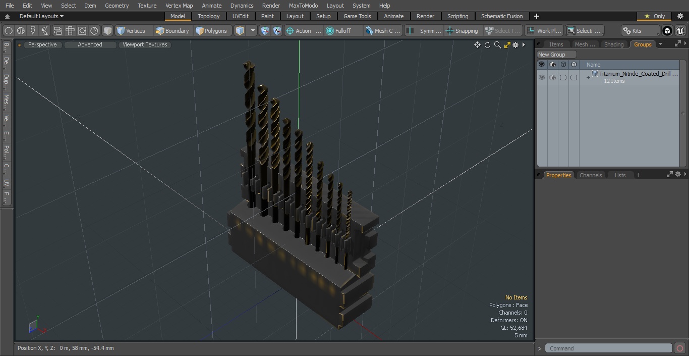 Titanium Nitride Coated Drill Bit Set 3D