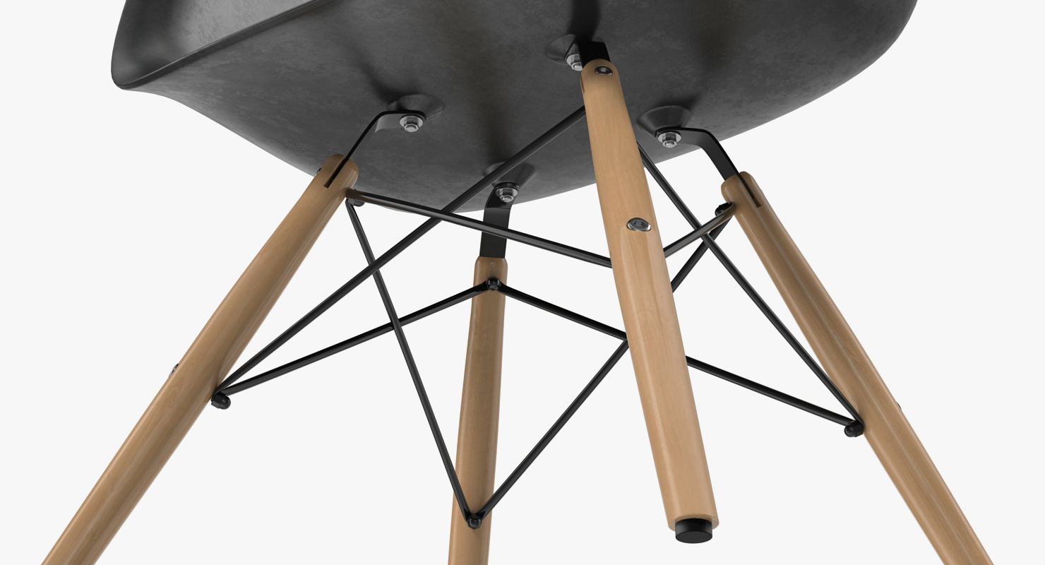 Pascal Black Plastic Modern Shell Chair 3D model