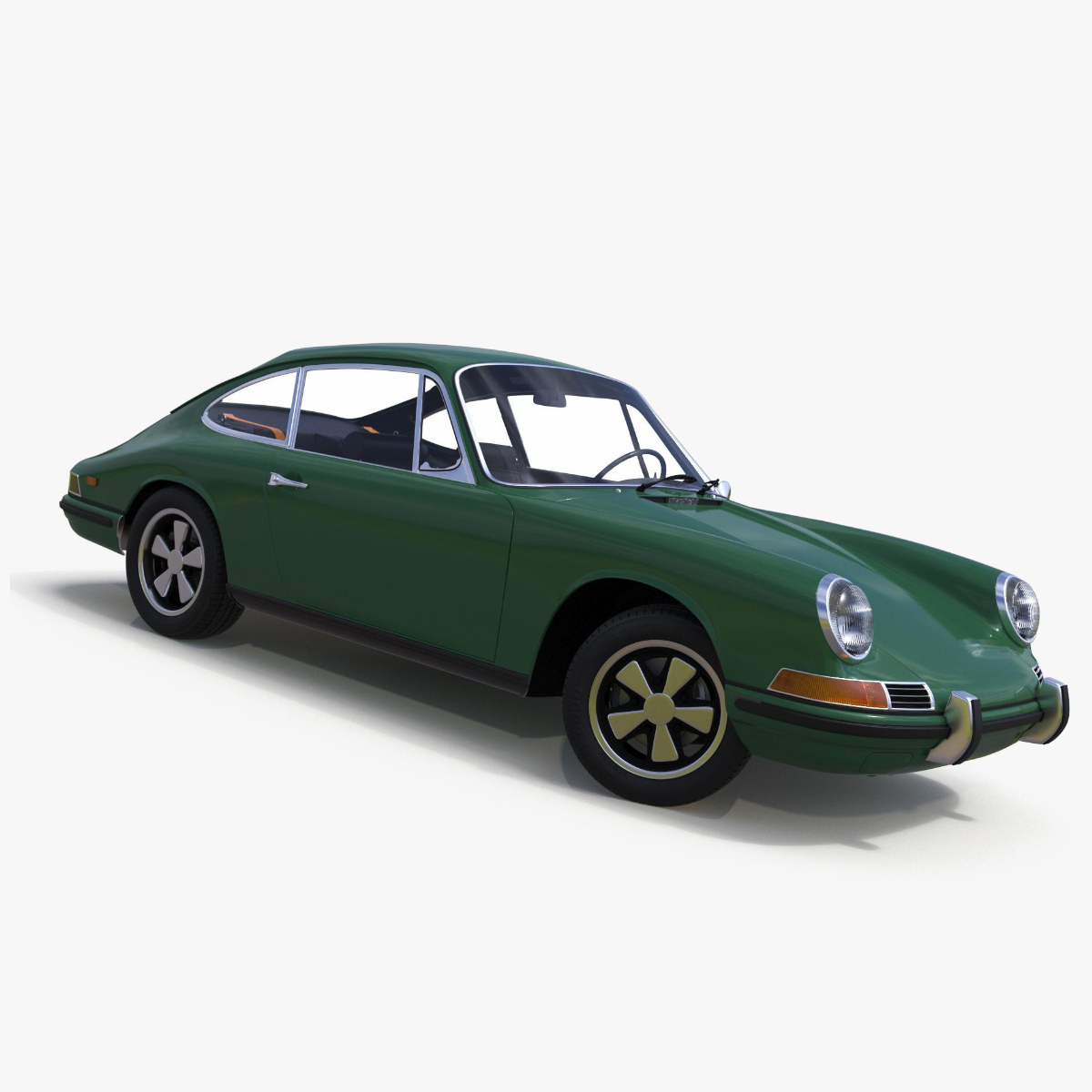 Retro Coupe Sport Car Rigged for Maya 3D