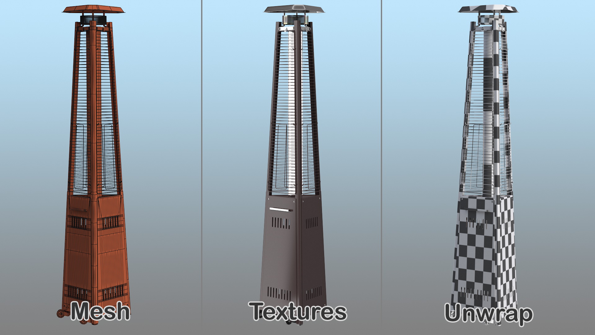 Pyramid Carillon Patio Heater 3D model