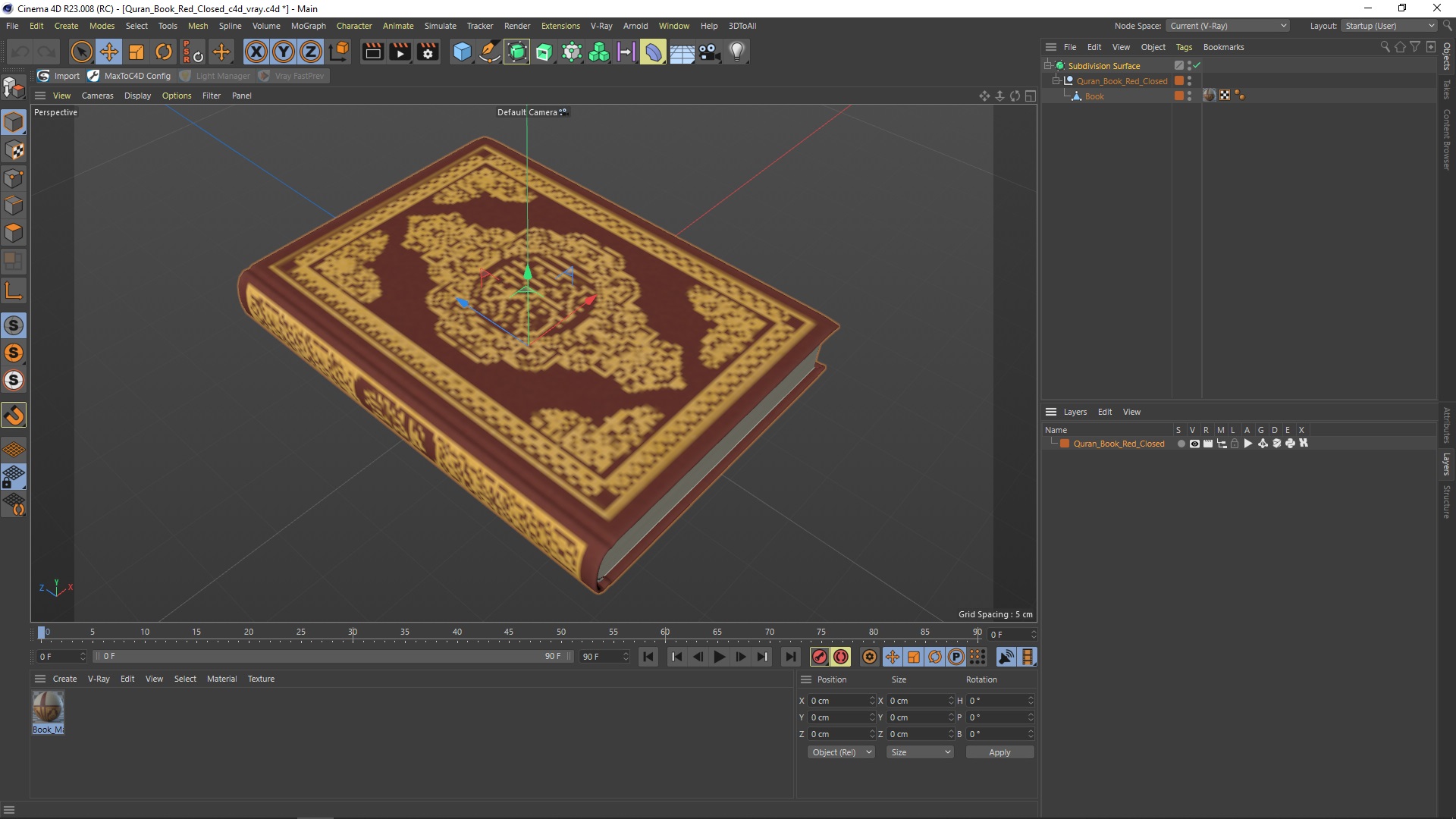 3D Quran Book Red Closed