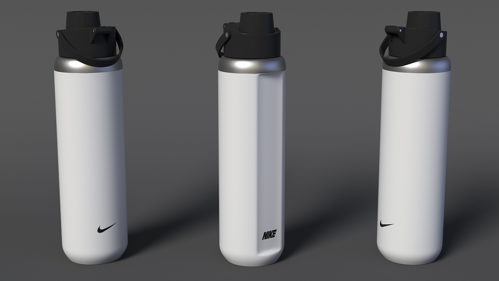 3D Bottle Water Nike Recharge White Close model
