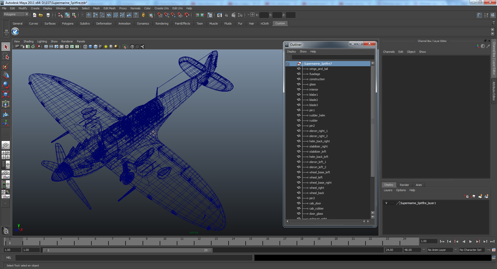 3D model Supermarine Spitfire