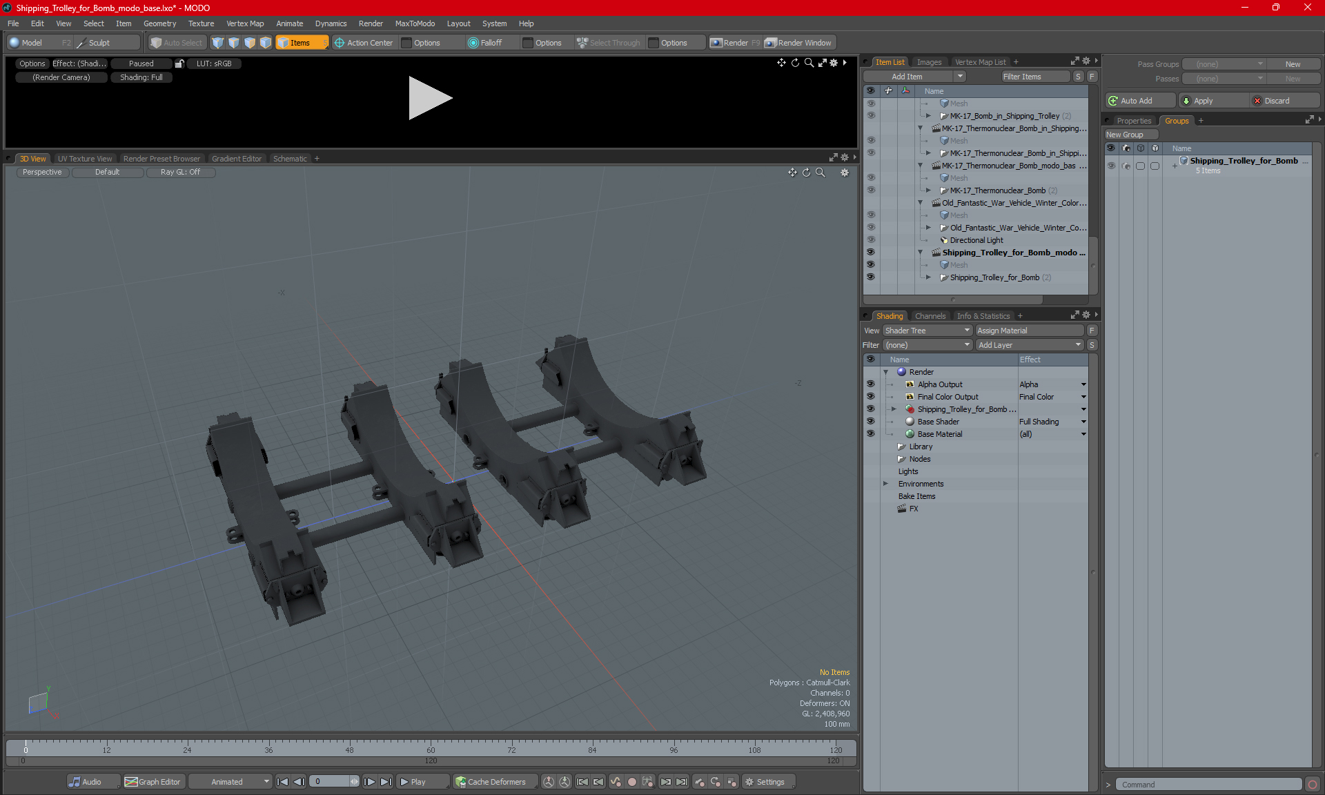 3D model Shipping Trolley for Bomb