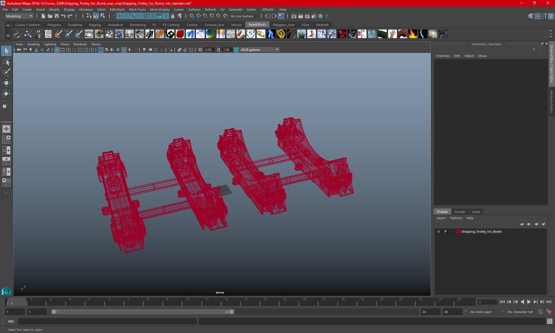 3D model Shipping Trolley for Bomb