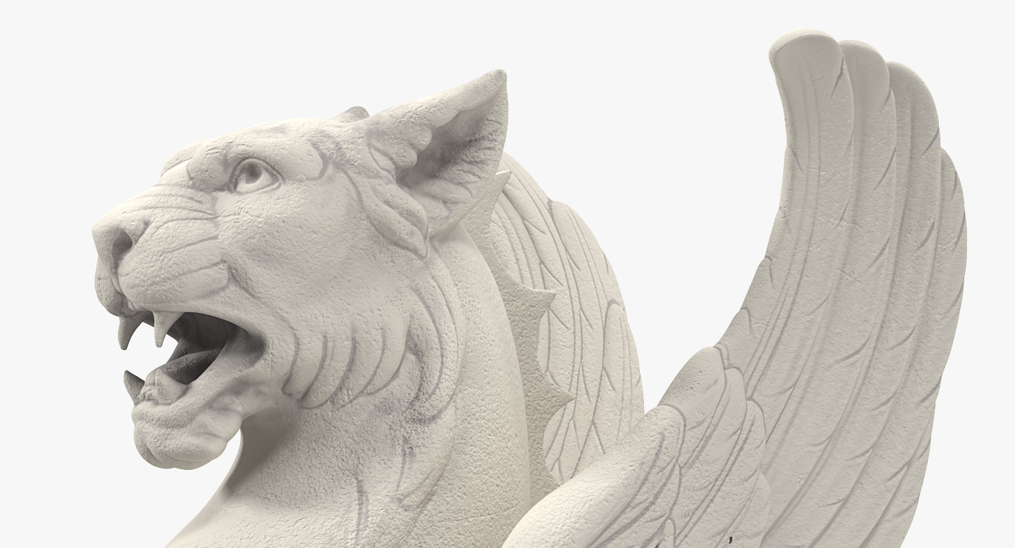 3D Antique Stone Griffin Statue model