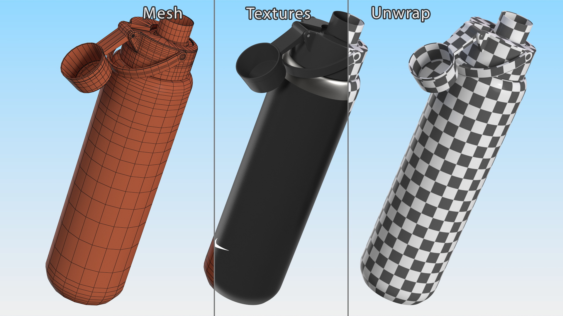 Sports Bottle Nike Black Open 3D model