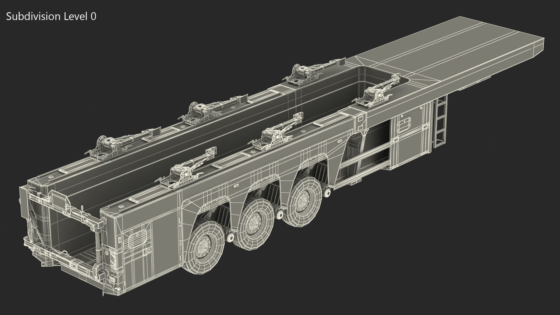 3D Concrete Panel Semi Trailer Empty model