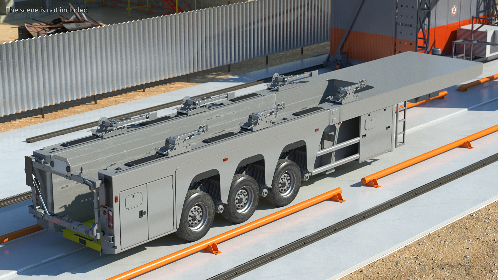 3D Concrete Panel Semi Trailer Empty model