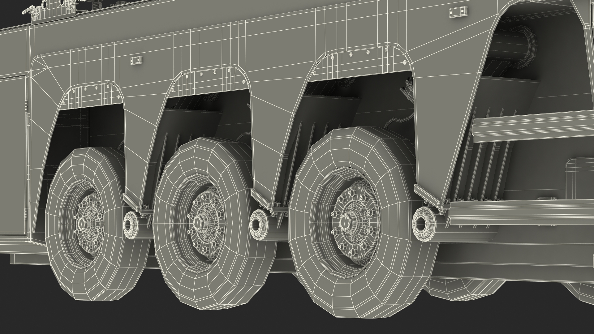 3D Concrete Panel Semi Trailer Empty model