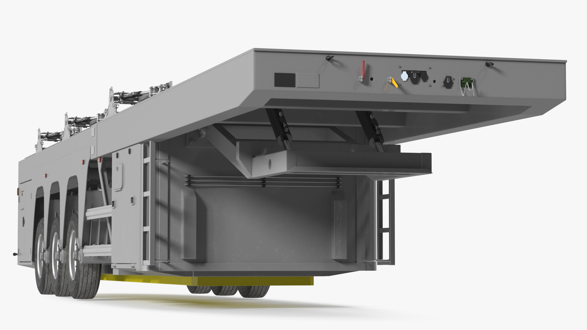3D Concrete Panel Semi Trailer Empty model