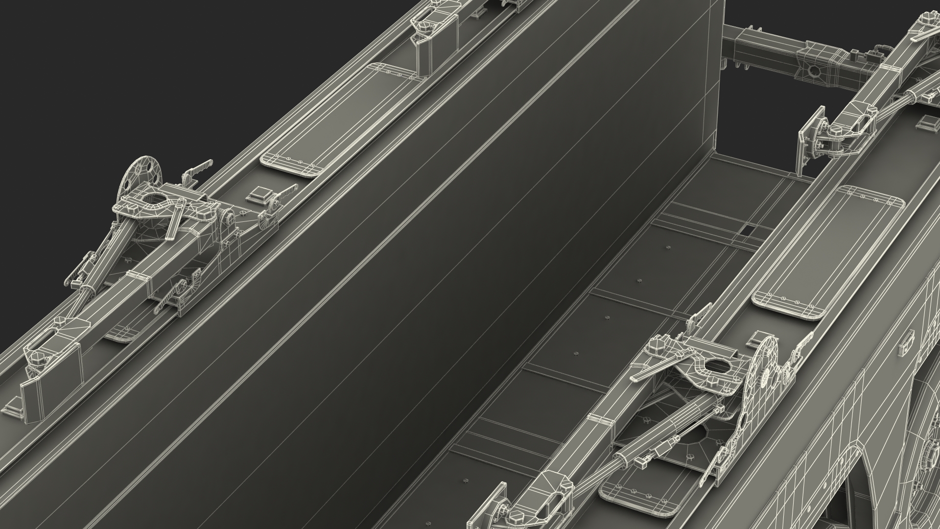 3D Concrete Panel Semi Trailer Empty model