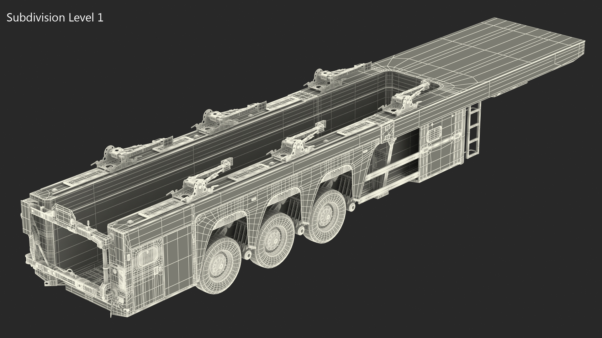 3D Concrete Panel Semi Trailer Empty model