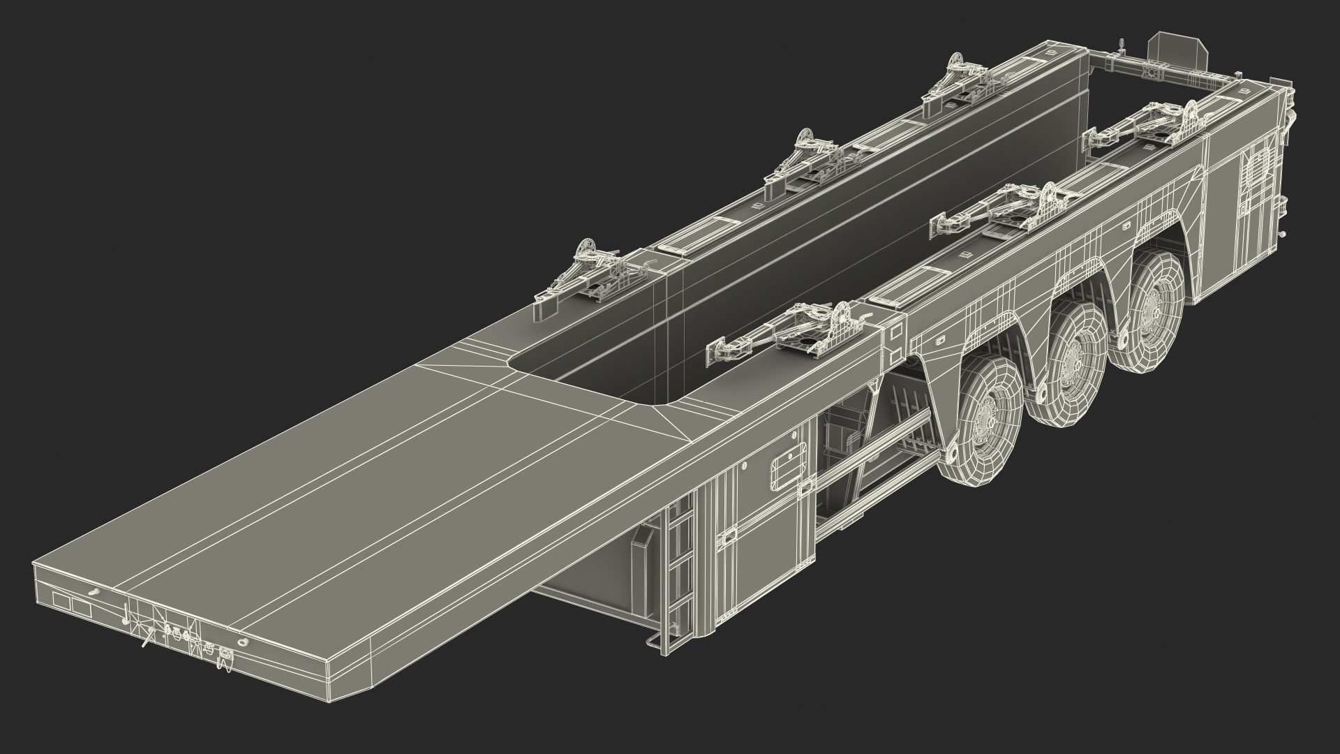 3D Concrete Panel Semi Trailer Empty model
