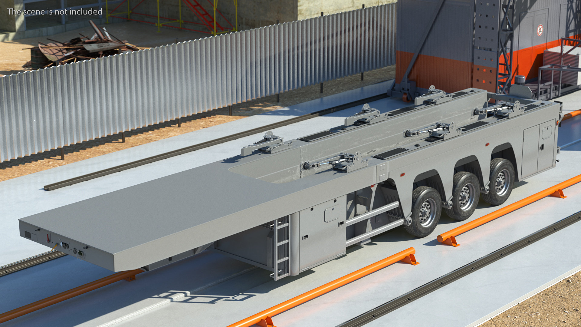 3D Concrete Panel Semi Trailer Empty model