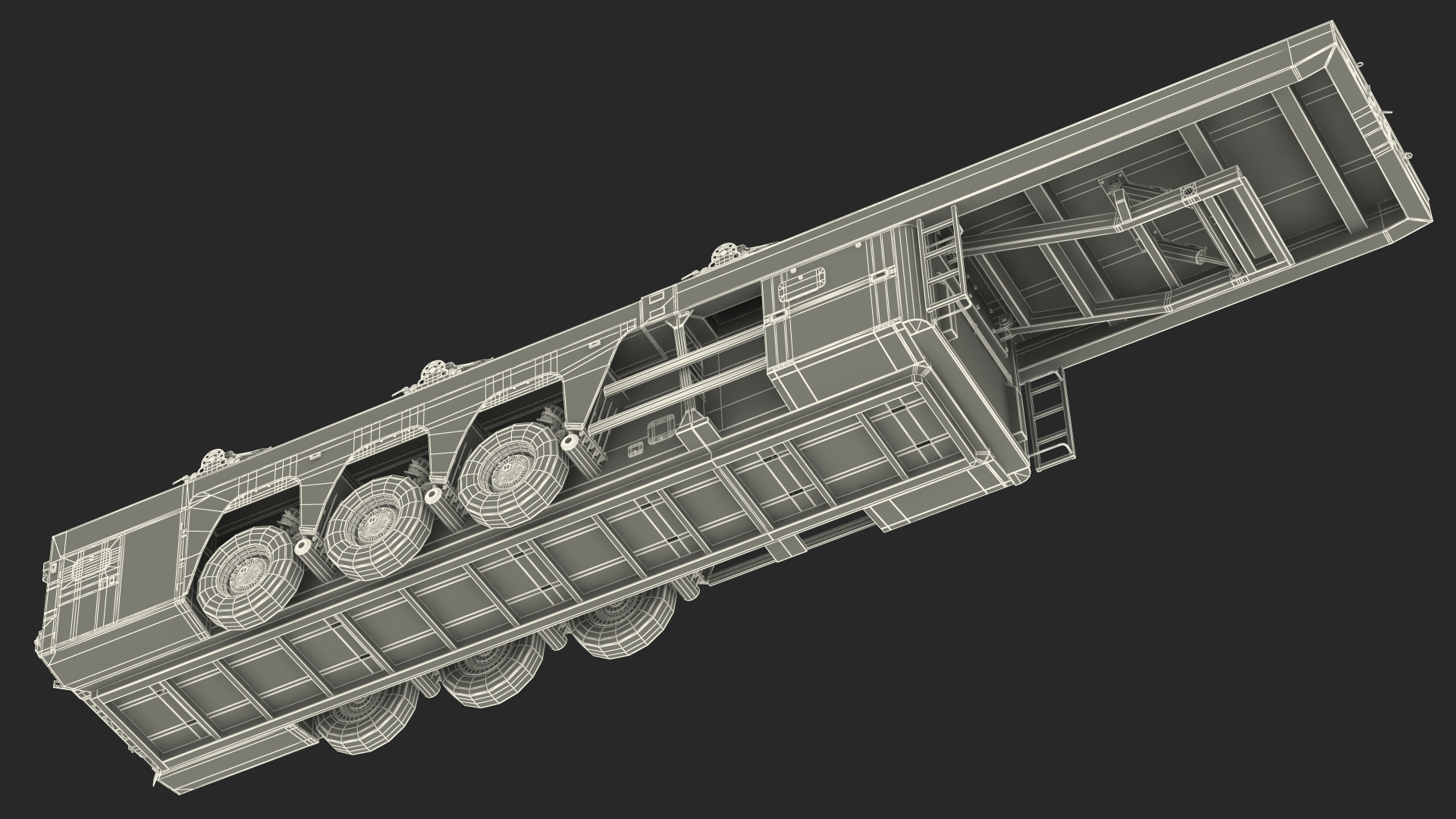 3D Concrete Panel Semi Trailer Empty model