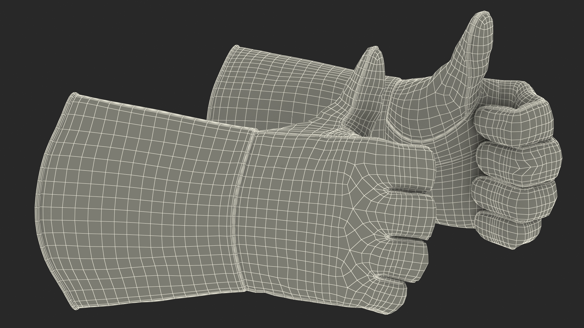 Heat Resistant Welding Gloves Thumbs Up Gesture 3D
