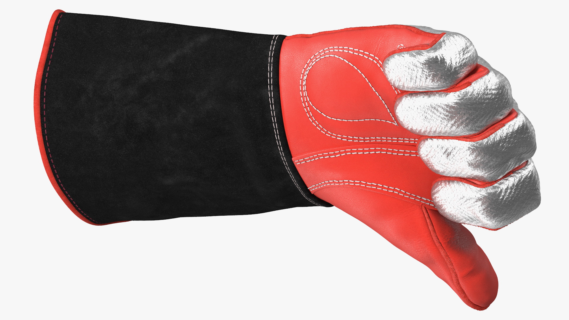 Heat Resistant Welding Gloves Thumbs Up Gesture 3D