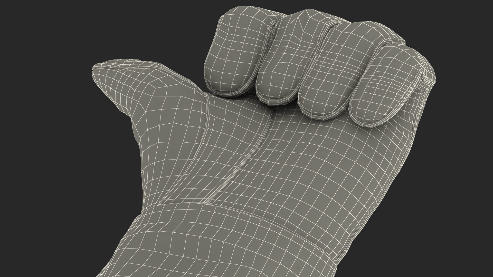 Heat Resistant Welding Gloves Thumbs Up Gesture 3D
