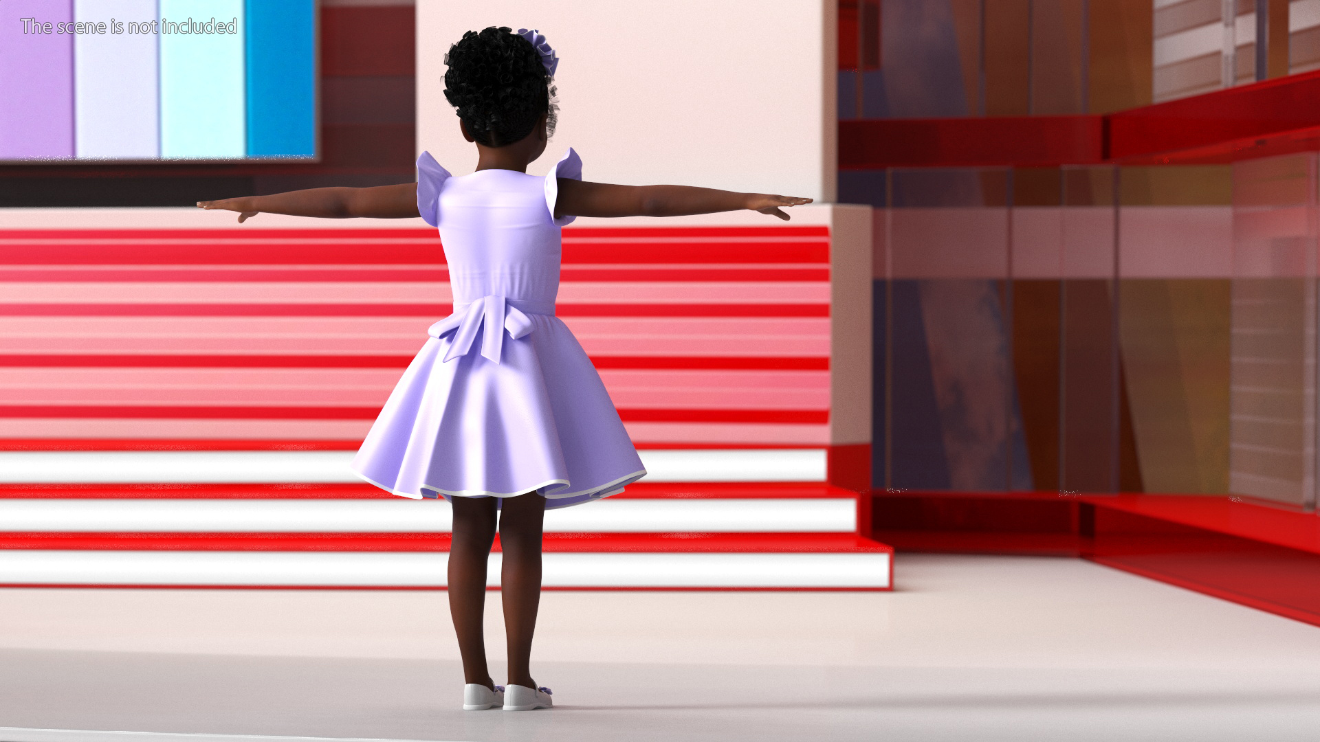 3D model Dance Style Black Child Girl T-Pose