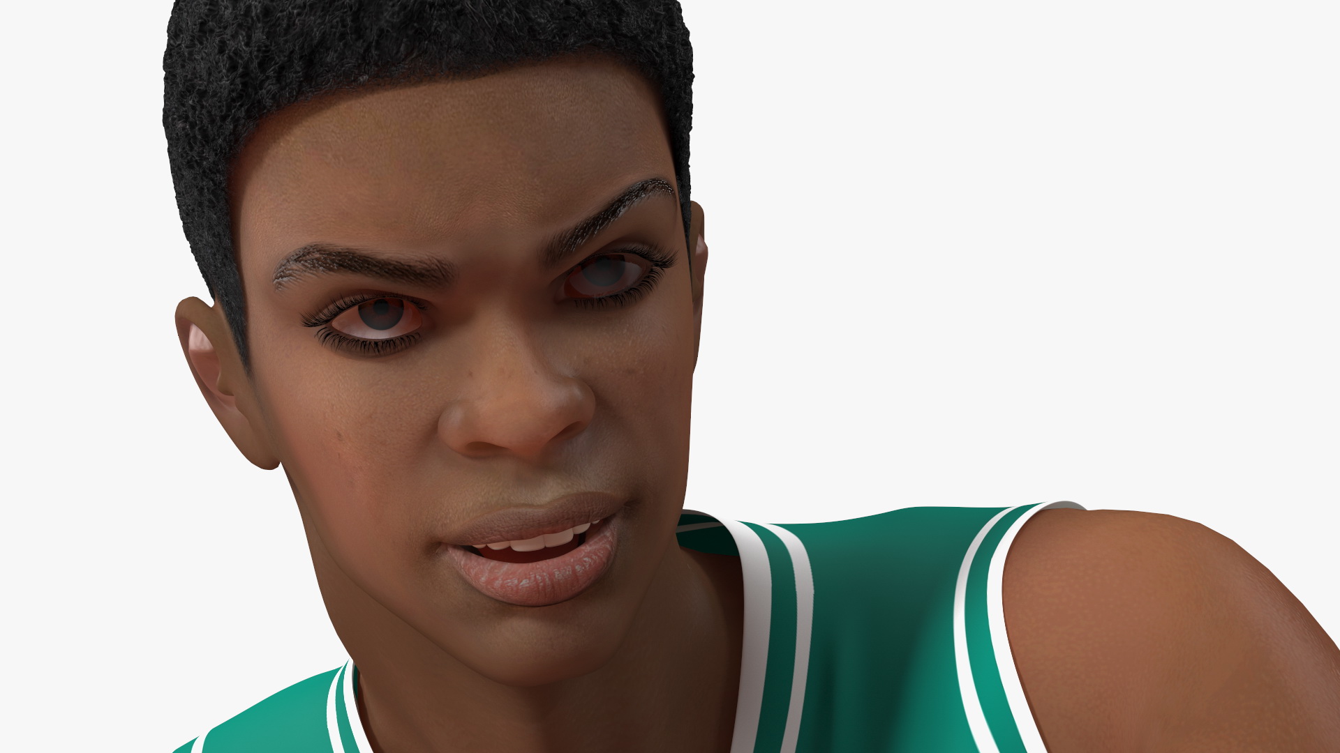 3D model Light Skin Teenager Basketball Player Playing Pose