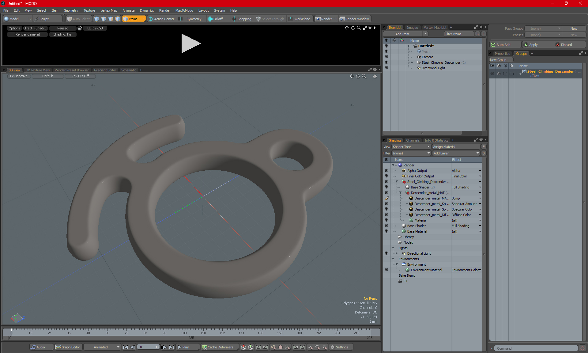 Steel Climbing Descender 3D model