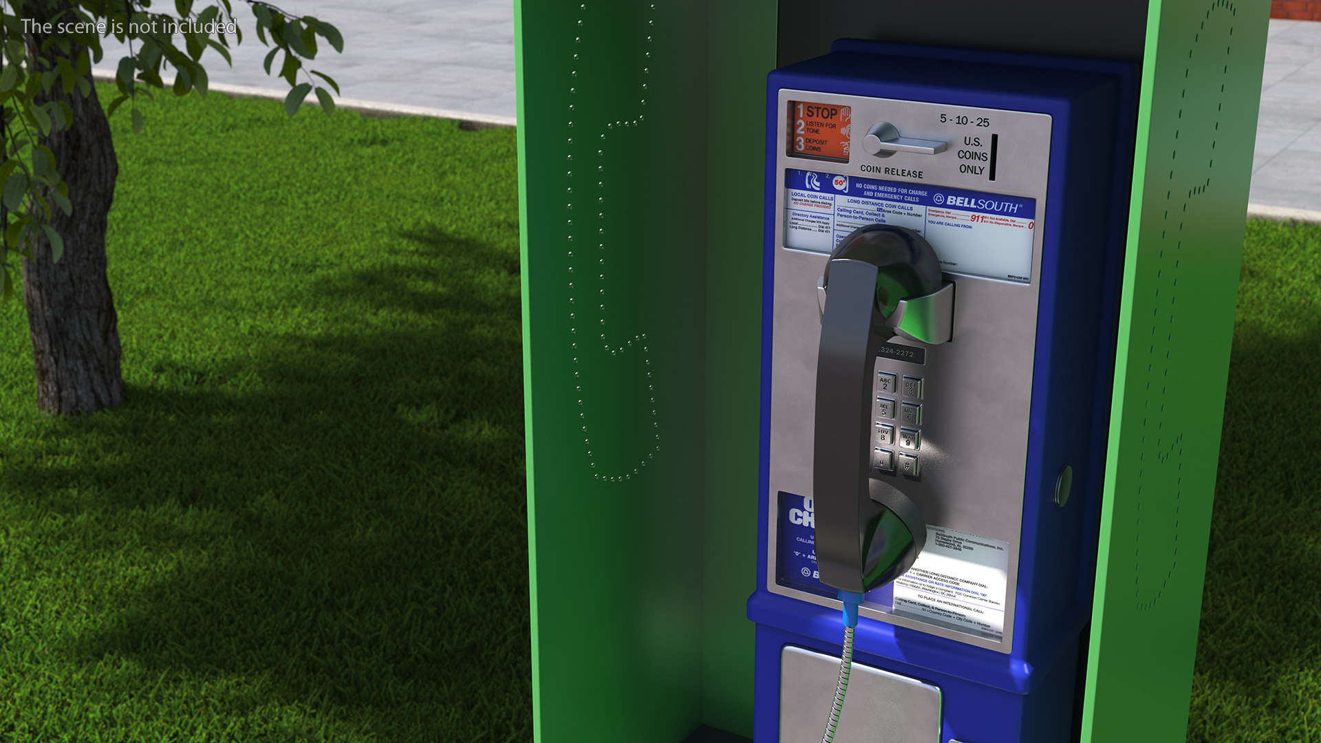 3D Vintage Public Payphone model
