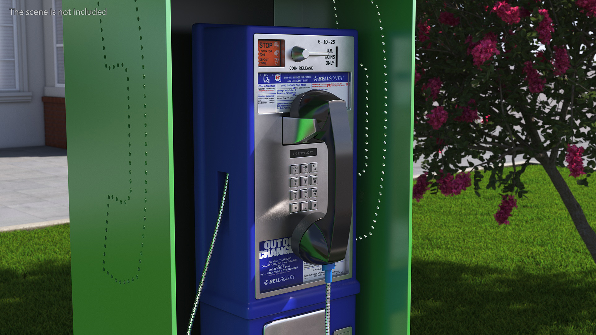 3D Vintage Public Payphone model