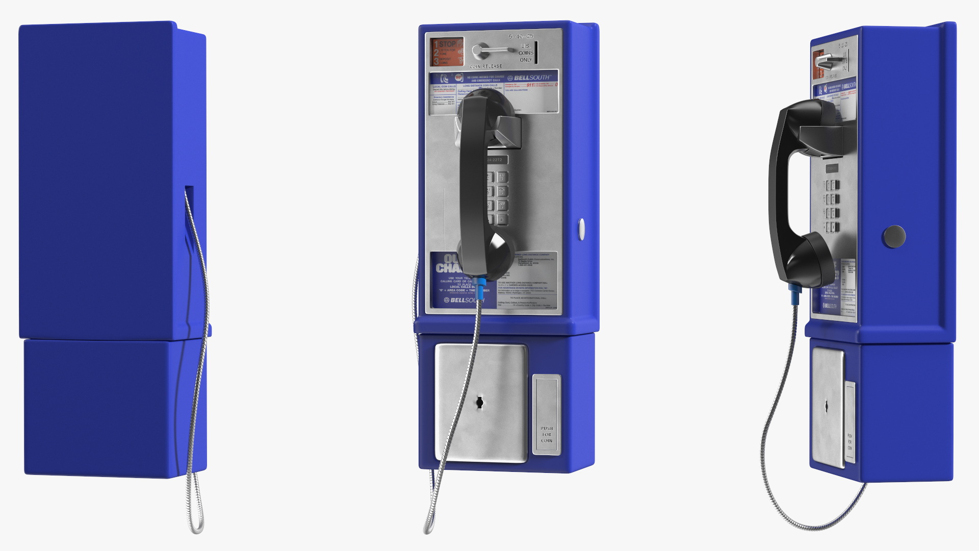 3D Vintage Public Payphone model