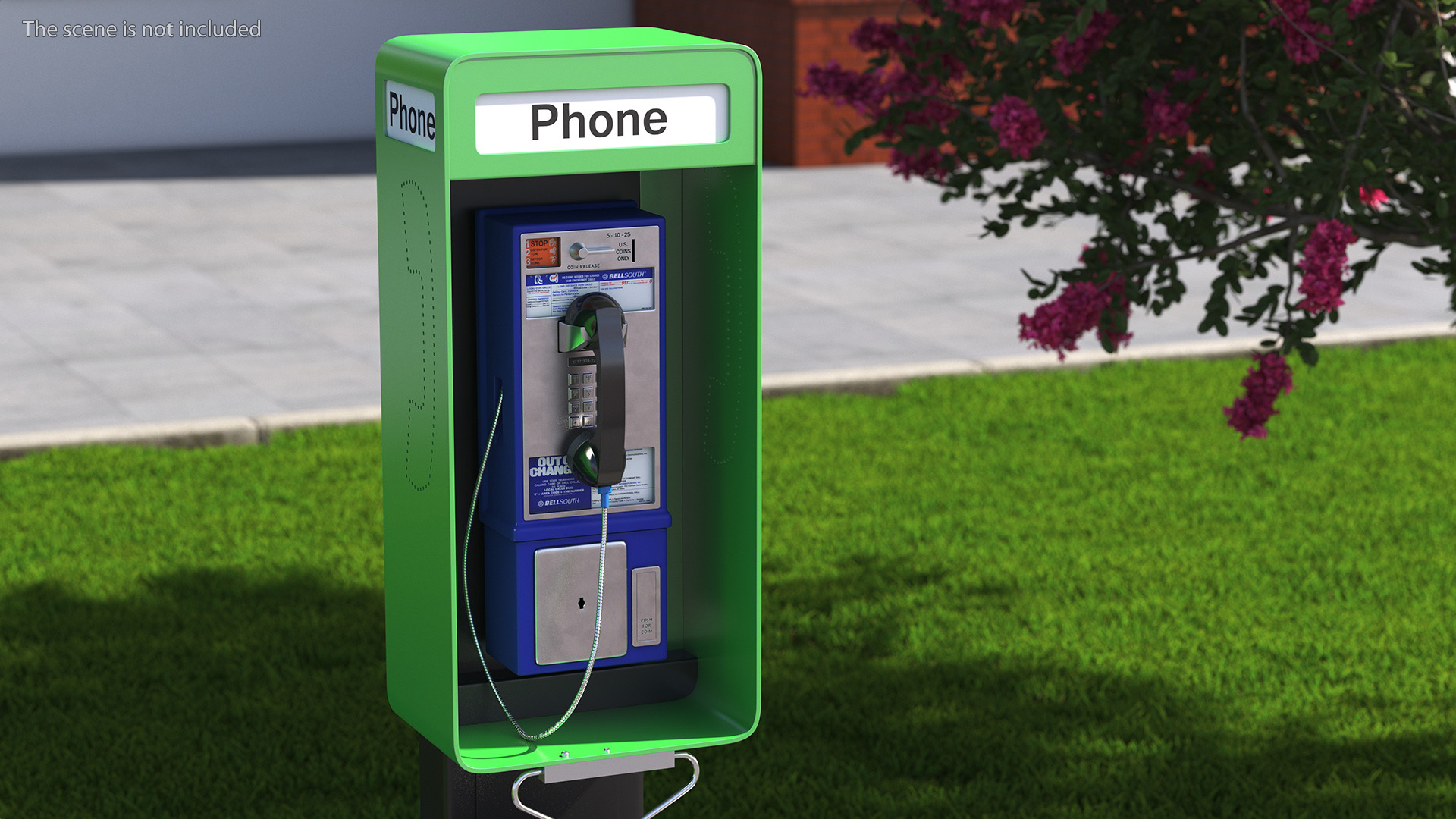 3D Vintage Public Payphone model