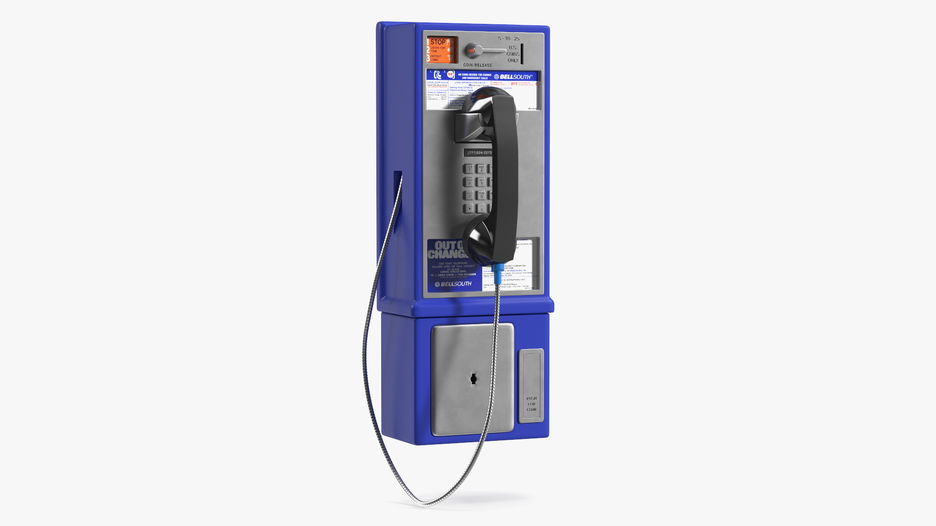 3D Vintage Public Payphone model