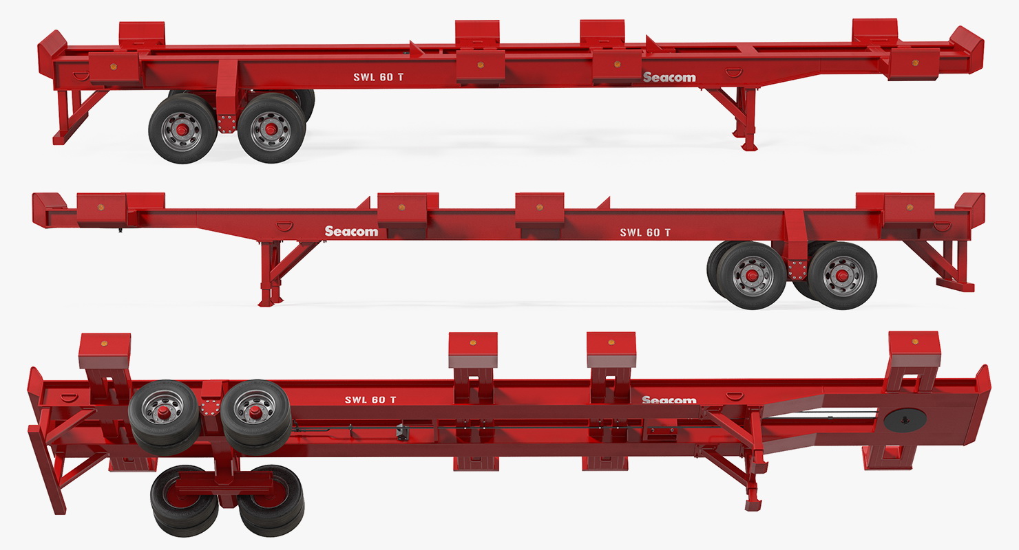 3D model Seacom Container Trailer Empty