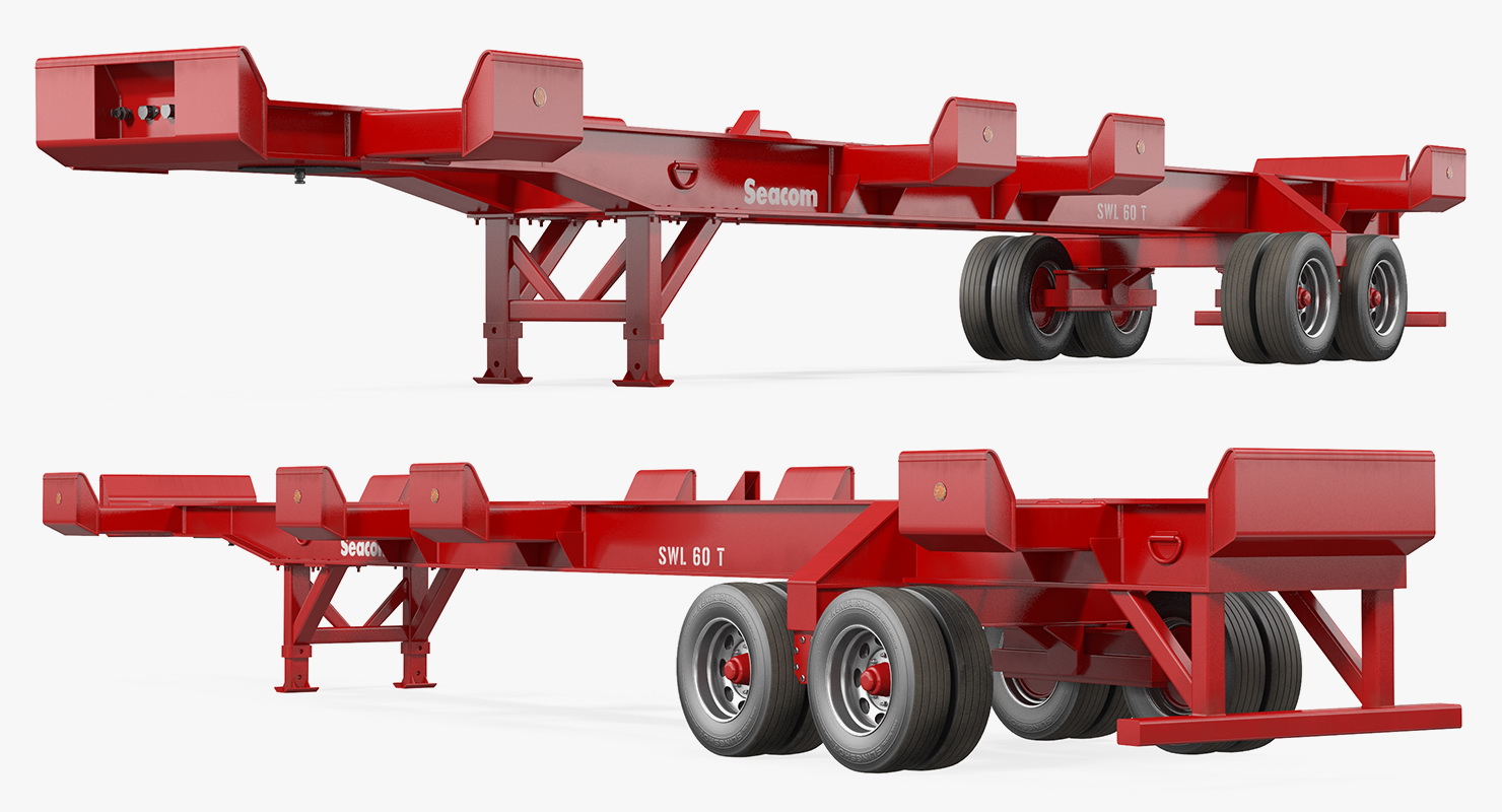 3D model Seacom Container Trailer Empty