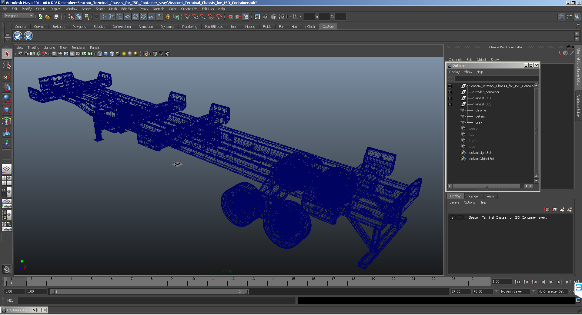 3D model Seacom Container Trailer Empty