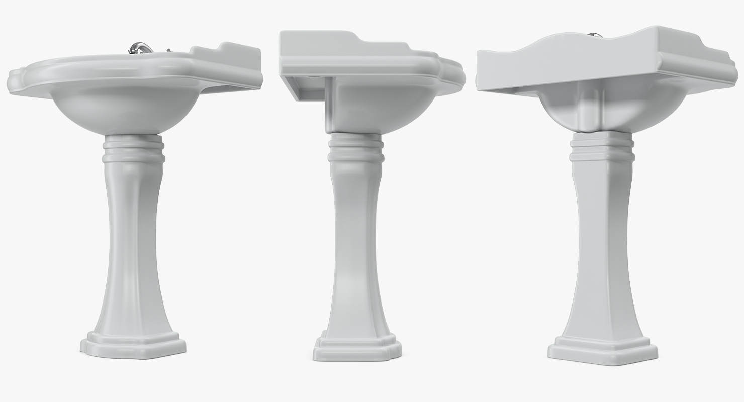 3D model Classic Pedestal Bathroom Sink
