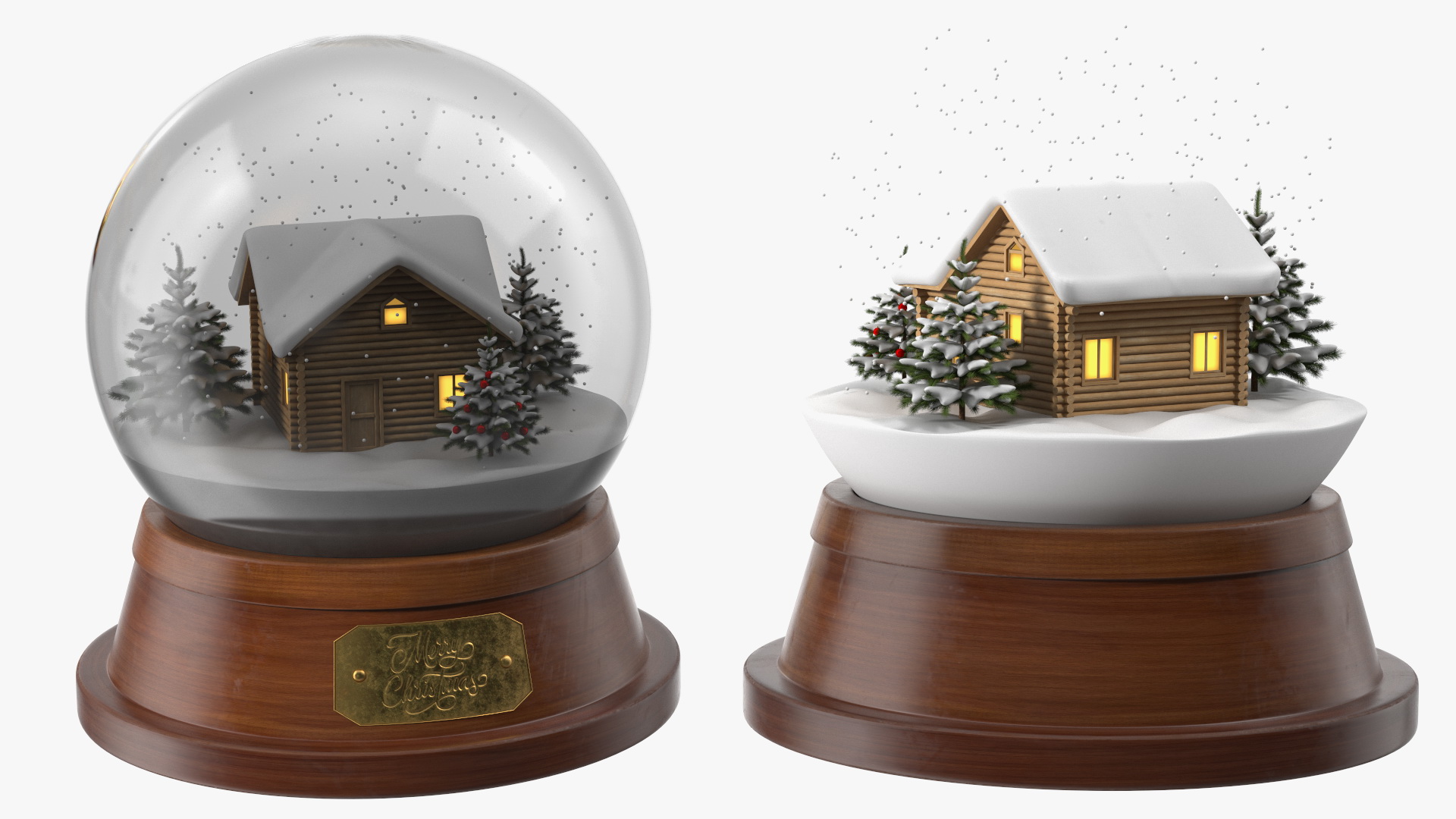 Festive Fireplace Scene with Christmas Decorations Fur 3D model